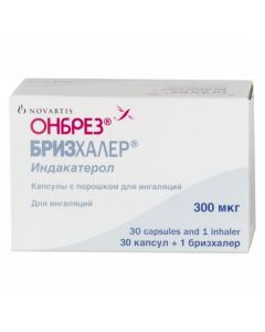 Buy cheap Yndakaterol | Onbres Breezhaler capsules with powder for inhalation 300 mcg, 30 pcs. online www.buy-pharm.com