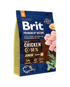 Dry food Brit Premium by Nature for young dogs of medium breeds 3kg - cheap price - buy-pharm.com