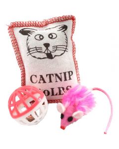 A set of toys for cats ball, mouse, pillow 40 * 45 * 90mm - cheap price - buy-pharm.com