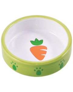 CeramicArt ceramic bowl for rodents Green with carrots 70ml - cheap price - buy-pharm.com