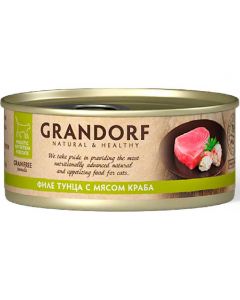Grandorf Tuna with Crab in Broth canned food for cats Tuna fillet with crab meat 70g - cheap price - buy-pharm.com
