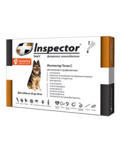 Inspector drops from external and internal parasites for dogs from 25 to 40 kg - cheap price - buy-pharm.com