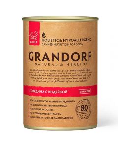 Grandorf (Grandorf) canned food for dogs Beef and Turkey (BEEF & TURKEY) 400g - cheap price - buy-pharm.com