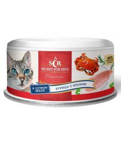 Secret Premium canned food for cats chicken with crab in jelly 85gr - cheap price - buy-pharm.com