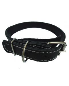 Collar for dogs of medium and large breeds leather double 25mm - cheap price - buy-pharm.com