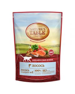 Nature's Table dry food for adult cats Salmon 190g - cheap price - buy-pharm.com