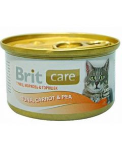 Brit Care wet food for cats with tuna, carrots and peas 80g - cheap price - buy-pharm.com