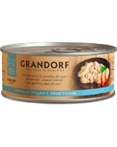 Grandorf (Grandorf Chicken with Prawn in Broth) canned food for cats Chicken breast with shrimps 70g - cheap price - buy-pharm.com