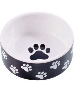 CeramicArt ceramic bowl for dogs black with paws 420ml - cheap price - buy-pharm.com