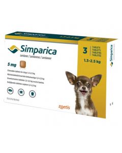 Simparica from fleas and ticks for dogs 1,3-2,5kg 5mg 3 tablets - cheap price - buy-pharm.com