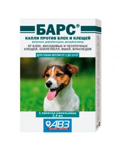 Bars drops against fleas and ticks for dogs from 2 to 10 kg (pipette 1.4 ml) - cheap price - buy-pharm.com
