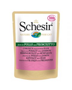Schesir Shezir canned food for cats Chicken fillet with Ham 100g - cheap price - buy-pharm.com