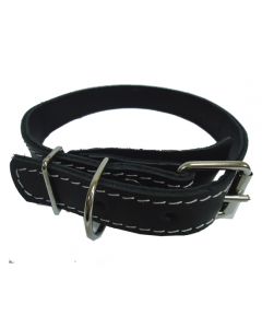 Collar for dogs of large breeds leather + double tarpaulin 35mm - cheap price - buy-pharm.com