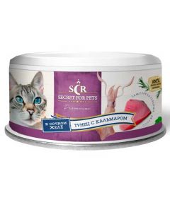 Secret Premium canned food for cats tuna with squid in jelly 85g - cheap price - buy-pharm.com