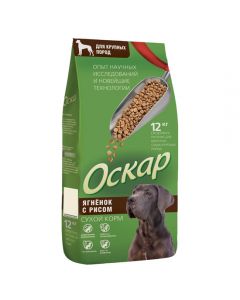 Oscar dry food for adult dogs of large breeds lamb with rice 12kg - cheap price - buy-pharm.com