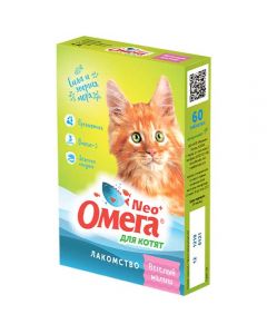 Omega Neo + treat Cheerful baby with prebiotic and taurine for kittens 60 tablets - cheap price - buy-pharm.com