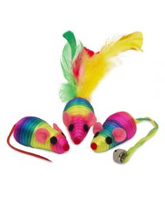 Kit of toys for cats 3 rainbow mice 50mm - cheap price - buy-pharm.com