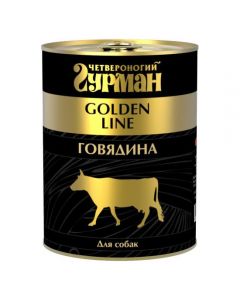 Four-legged gourmet Gold Line Natural beef in jelly for dogs 340g - cheap price - buy-pharm.com