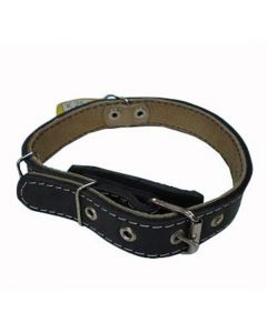 Collar for dogs of medium and large breeds leather double decorated with 25mm - cheap price - buy-pharm.com