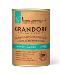 Grandorf (Grandorf) canned food for dogs Partridge and Turkey (QUAIL & TURKEY) 400g - cheap price - buy-pharm.com