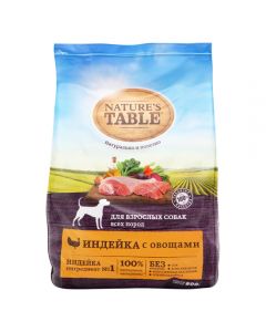 Nature's Table dry food for adult dogs of all breeds Turkey with vegetables 800g - cheap price - buy-pharm.com