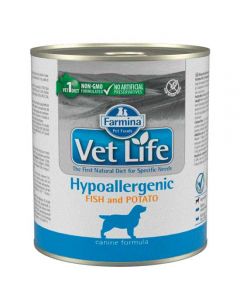 Farmina Vet Life (Hypoallergenic) canned food for dogs hypoallergenic. fish with potatoes 300g - cheap price - buy-pharm.com