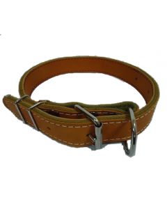 Collar for dogs of large breeds leather double on a leash 35mm - cheap price - buy-pharm.com