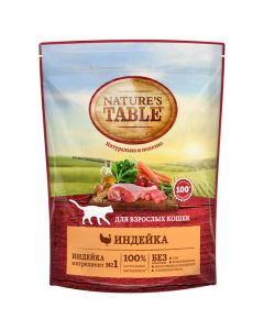 Nature's Table dry food for adult cats Turkey 190g - cheap price - buy-pharm.com