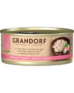 Grandorf (Grandorf Chicken with Crab in Broth) canned food for cats Chicken breast with crab meat 70g - cheap price - buy-pharm.com
