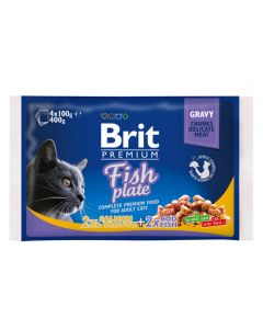 Brit Premium Fish Plate set for cats fish plate 4 * 100g - cheap price - buy-pharm.com
