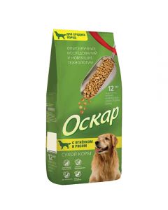 Oscar dry food for adult dogs of medium breeds lamb with rice 12kg - cheap price - buy-pharm.com