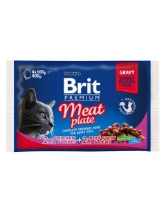 Set Brit Premium Meat Plate for cats meat plate 4 * 100g - cheap price - buy-pharm.com