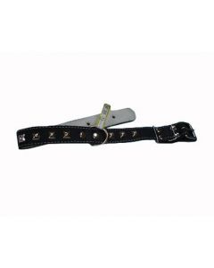 Collar for dogs of large breeds, leather, single with lining and decoration 35mm - cheap price - buy-pharm.com