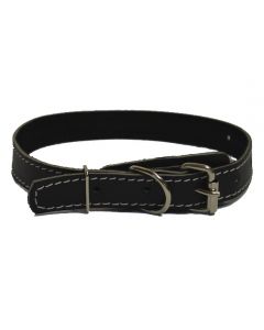 Collar for dogs of medium breeds leather double 20mm - cheap price - buy-pharm.com