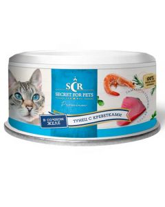 Secret Premium canned food for cats tuna with shrimps in jelly 85gr - cheap price - buy-pharm.com