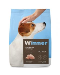 WINNER dry food for adult dogs of small breeds chicken 1.5kg - cheap price - buy-pharm.com