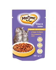 Pro Pet Mnyams spider for kittens with chicken in sauce, growth and development 100g - cheap price - buy-pharm.com