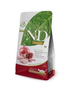 Farmina ND Grain-free (Farmina N&D) food for sterilized and castrated cats chicken with pomegranate 1.5 kg - cheap price - buy-pharm.com