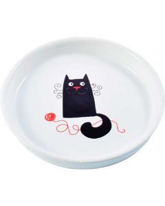 CeramicArt ceramic bowl for cats white with a cat 210ml - cheap price - buy-pharm.com