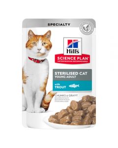 Hill's Science Plan sterilized cat food with trout (pieces in sauce) 85g - cheap price - buy-pharm.com