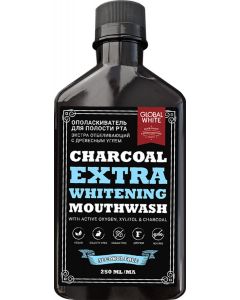 Buy Global White Mouthwash Extra whitening, with charcoal and active oxygen, 250 ml | Online Pharmacy | https://buy-pharm.com