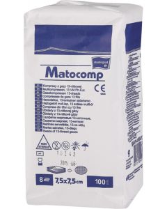 Buy Gauze napkins Matopat Matocomp, non-sterile, 7.5 x 7.5 cm, 8 layers, 100 pcs | Online Pharmacy | https://buy-pharm.com