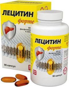 Buy For memory, lowering cholesterol, with hepatitis, Lecithin Forte 90 capsules | Online Pharmacy | https://buy-pharm.com