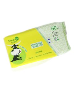 Buy GreenLab Little wet wipes for babies 60 pcs | Online Pharmacy | https://buy-pharm.com