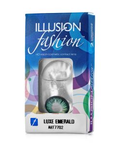 Buy Colored contact lenses ILLUSION Luxe 1 month, 0.00 / 14.5 / 8.6, dark green, 2 pcs. | Online Pharmacy | https://buy-pharm.com
