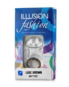 Buy Colored contact lenses ILLUSION Luxe 1 month, 0.00 / 14.5 / 8.6, brown, 2 pcs. | Online Pharmacy | https://buy-pharm.com