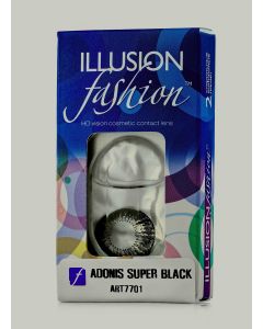 Buy Colored contact lenses ILLUSION adonis 1 month, 0.00 / 14.5 / 8.6, black, 2 pcs. | Online Pharmacy | https://buy-pharm.com