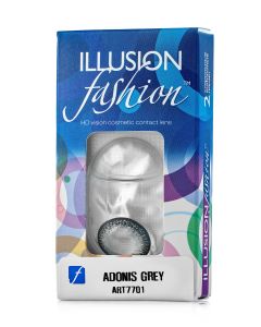 Buy Colored contact lenses ILLUSION adonis 1 month, 0.00 / 14.5 / 8.6, gray, 2 pcs. | Online Pharmacy | https://buy-pharm.com