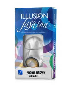 Buy Colored contact lenses ILLUSION adonis 1 month, 0.00 / 14.5 / 8.6, brown, 2 pcs. | Online Pharmacy | https://buy-pharm.com