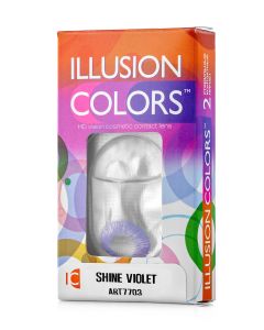Buy Colored contact lenses ILLUSION shine 3 months, -0.50 / 14.0 / 8.6, purple, 2 pcs. | Online Pharmacy | https://buy-pharm.com